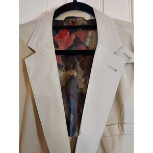 Kroon Bono Blazer 2 Button Sport Coat Men's 46L Khaki Unstructured Cotton Casual